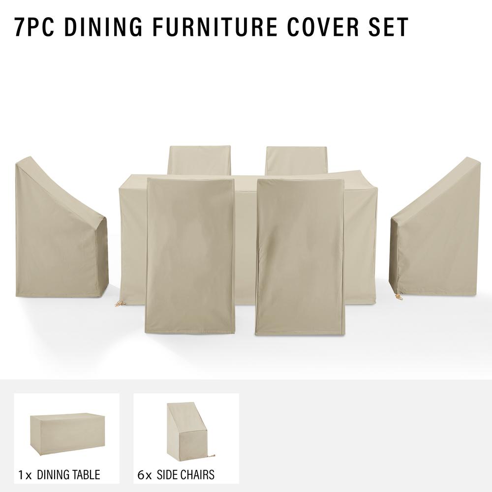 7Pc Outdoor Dining Furniture Cover Set – 6 Dining Side Chairs & 1 Dining Table