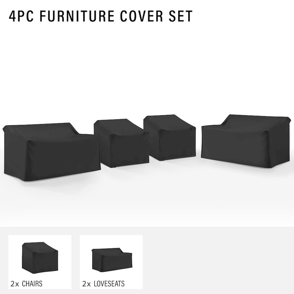 4Pc Outdoor Sectional Furniture Cover Set – 2 Loveseats & 2 Chairs