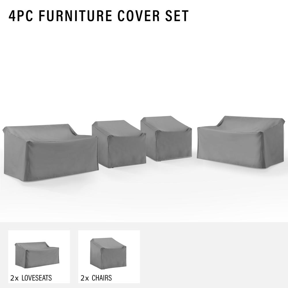 4Pc Outdoor Sectional Furniture Cover Set – 2 Loveseats & 2 Chairs