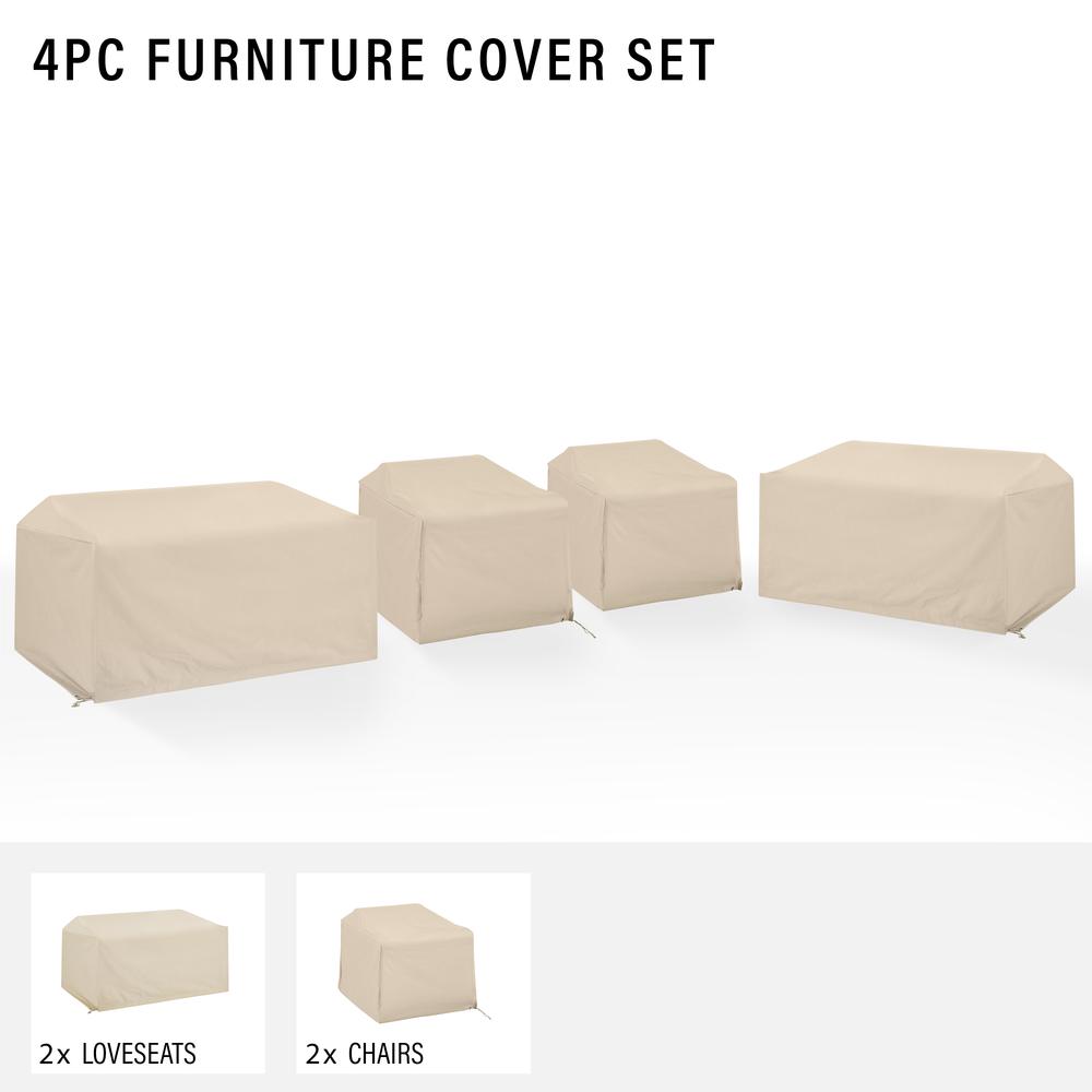 4Pc Outdoor Sectional Furniture Cover Set – 2 Loveseats & 2 Chairs