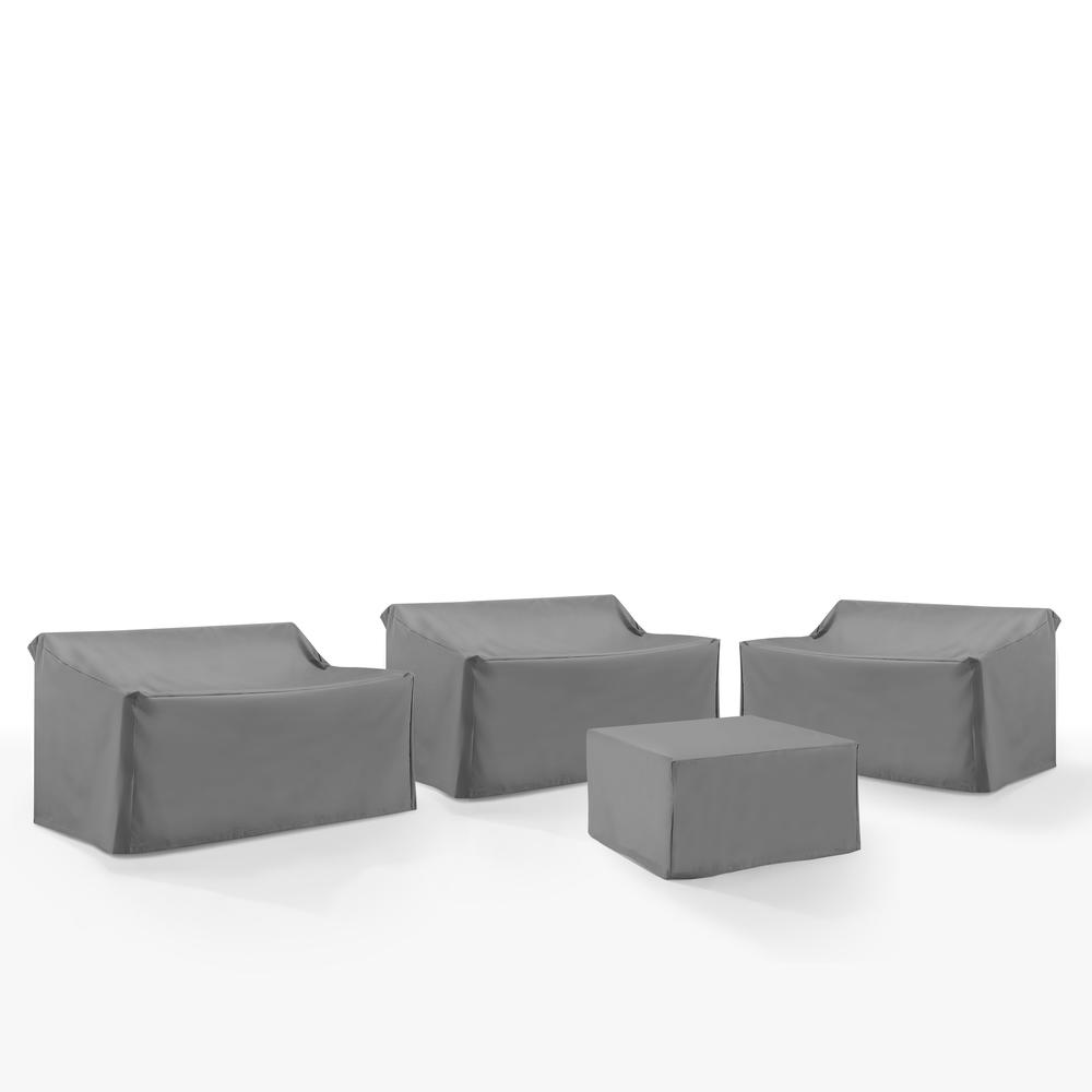 4Pc Outdoor Sectional Furniture Cover Set – 3 Loveseats & 1 Square Table/Ottoman
