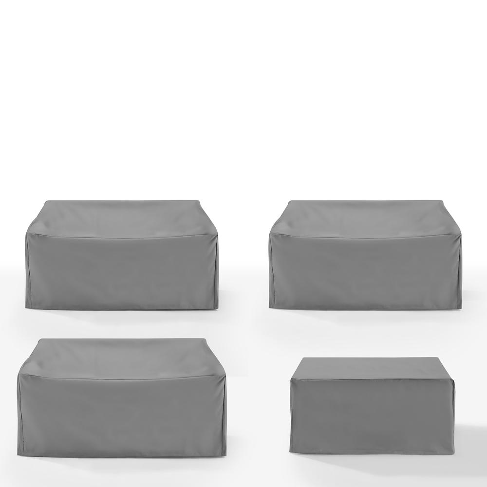 4Pc Outdoor Sectional Furniture Cover Set – 3 Loveseats & 1 Square Table/Ottoman