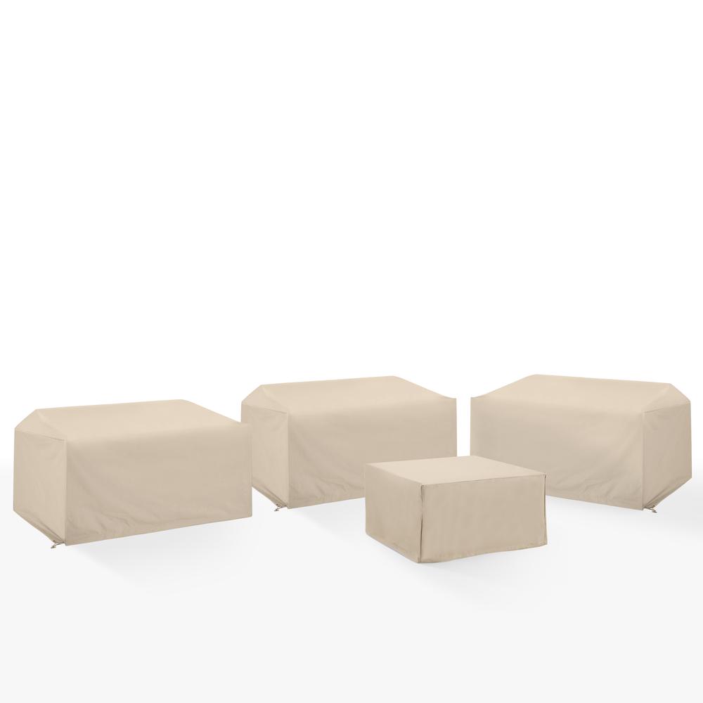 4Pc Outdoor Sectional Furniture Cover Set – 3 Loveseats & 1 Square Table/Ottoman