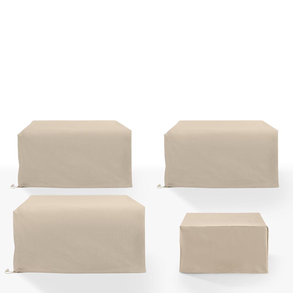 4Pc Outdoor Sectional Furniture Cover Set – 3 Loveseats & 1 Square Table/Ottoman