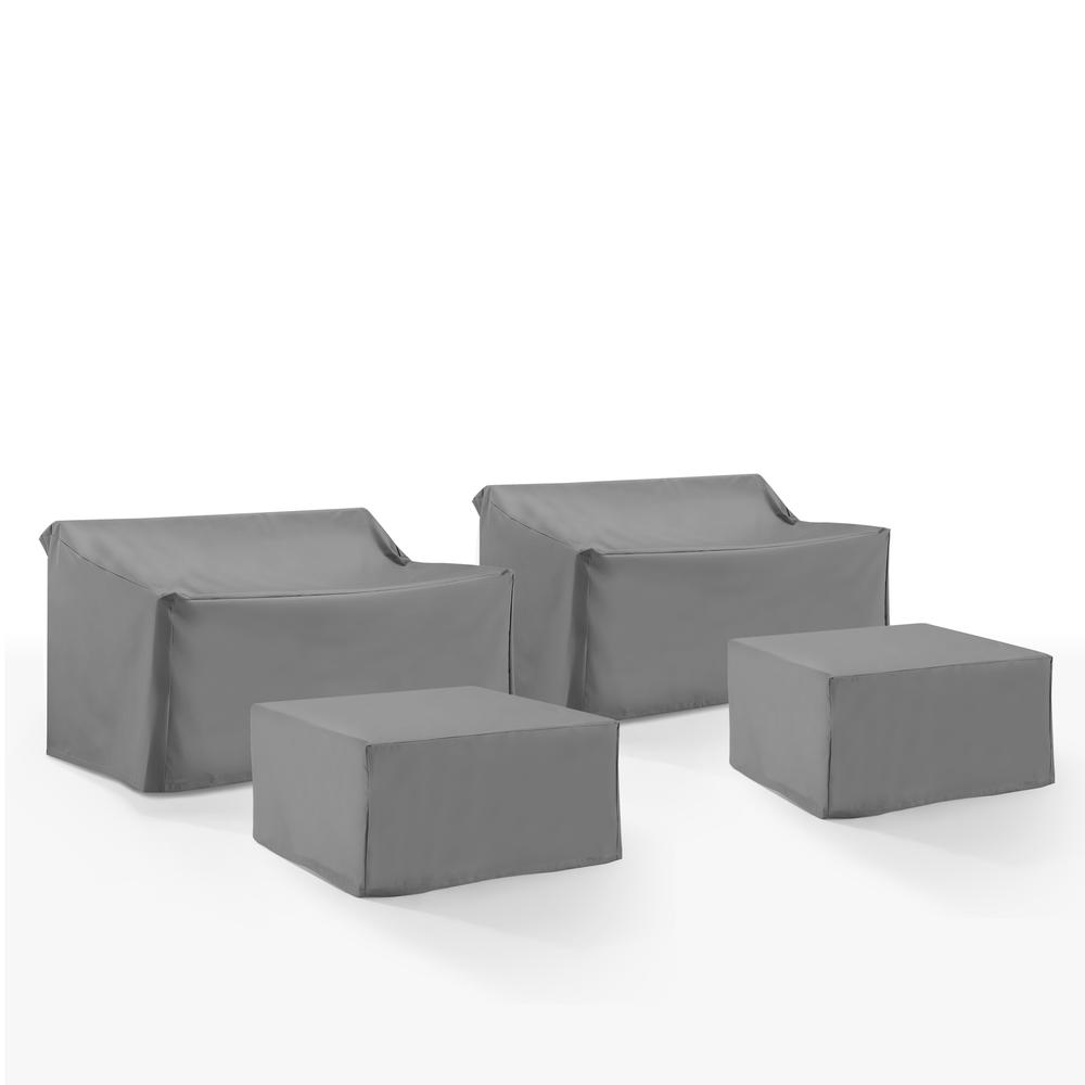4Pc Outdoor Sectional Furniture Cover Set – 2 Loveseat & 2 Square Table/Ottoman