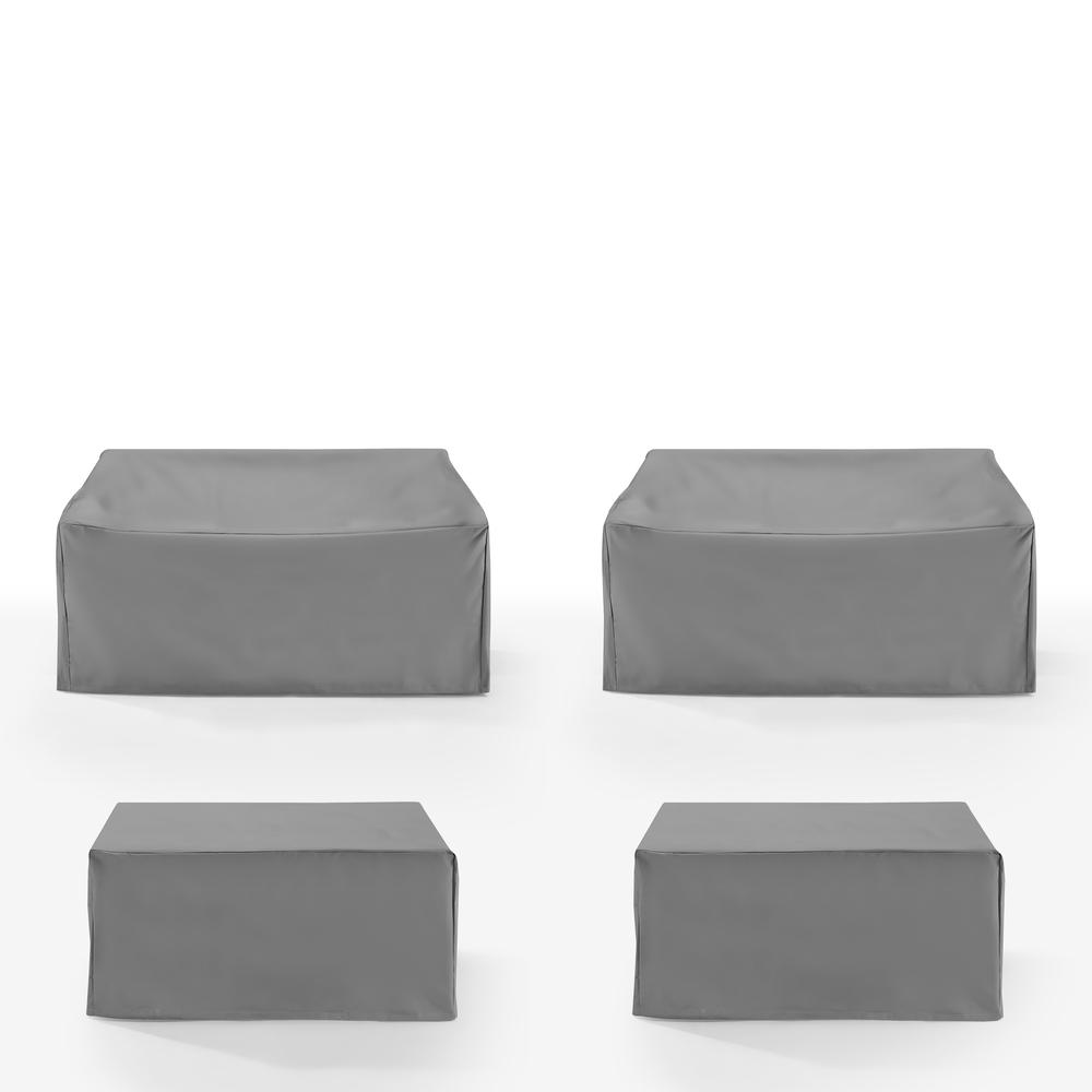 4Pc Outdoor Sectional Furniture Cover Set – 2 Loveseat & 2 Square Table/Ottoman