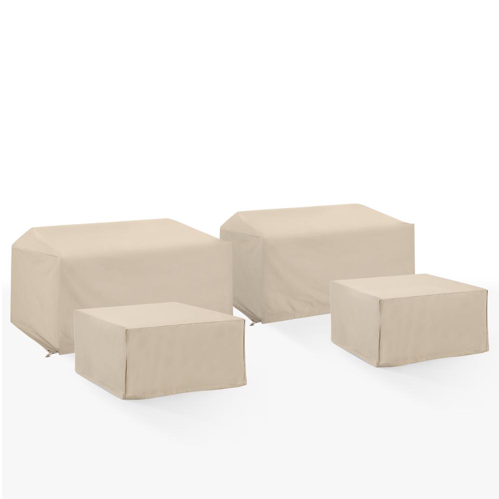 4Pc Outdoor Sectional Furniture Cover Set – 2 Loveseat & 2 Square Table/Ottoman