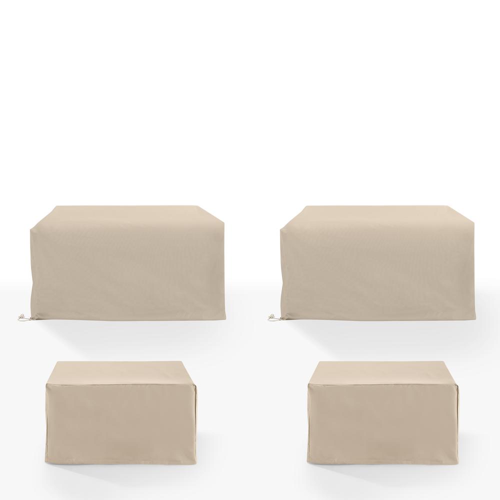 4Pc Outdoor Sectional Furniture Cover Set – 2 Loveseat & 2 Square Table/Ottoman