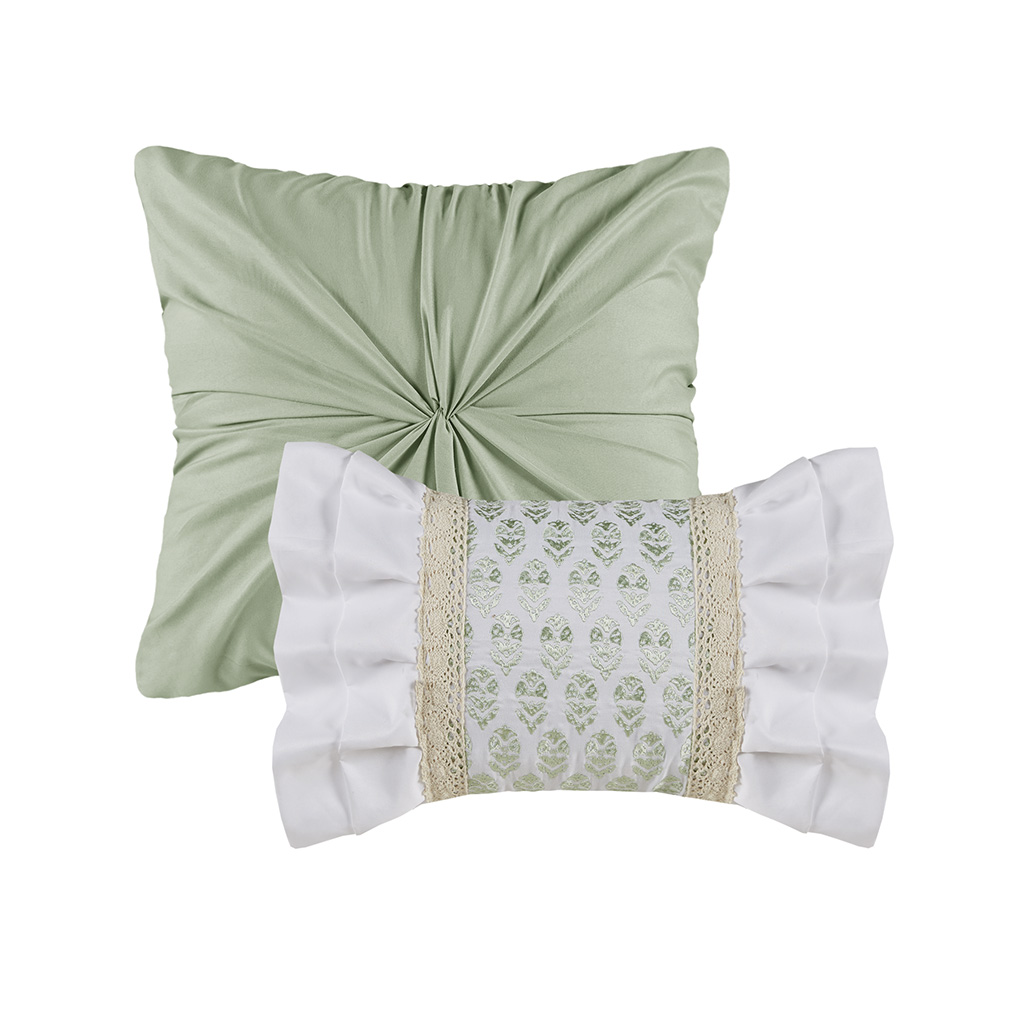 Caralie 5 Piece Seersucker Comforter Set with Throw Pillows