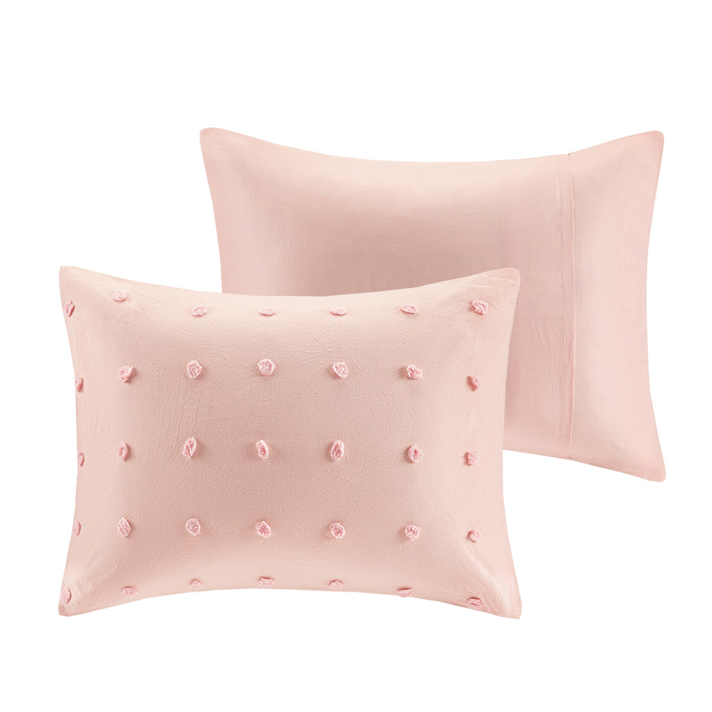Brooklyn Cotton Jacquard Duvet Cover Set with Euro Shams and Throw Pillows