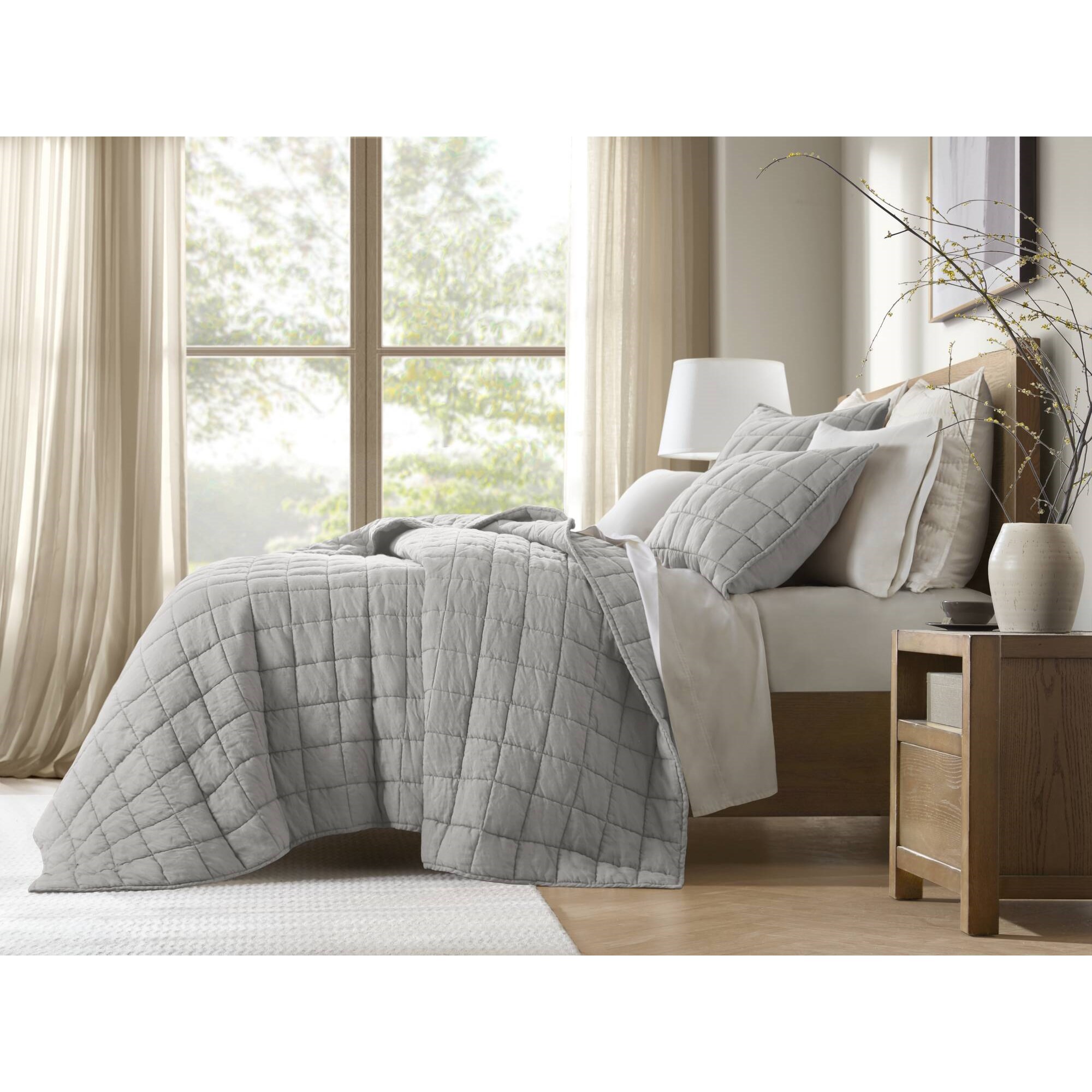 French Flax Linen Garment Washed Quilt Set