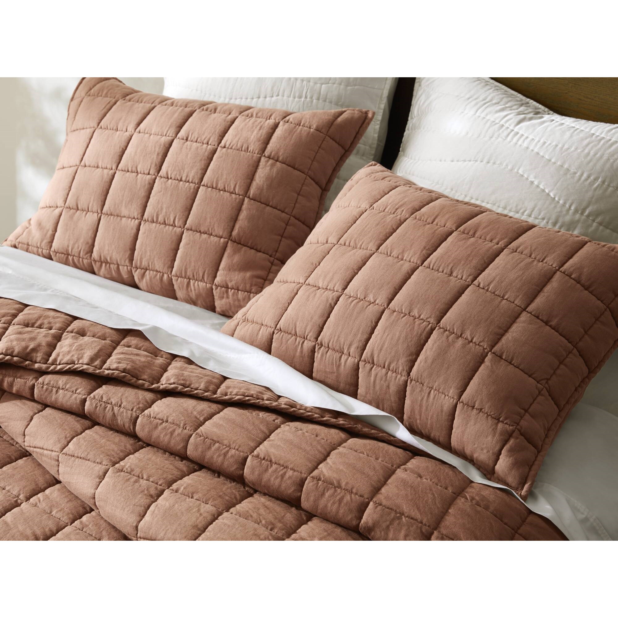 French Flax Linen Garment Washed Quilt Set