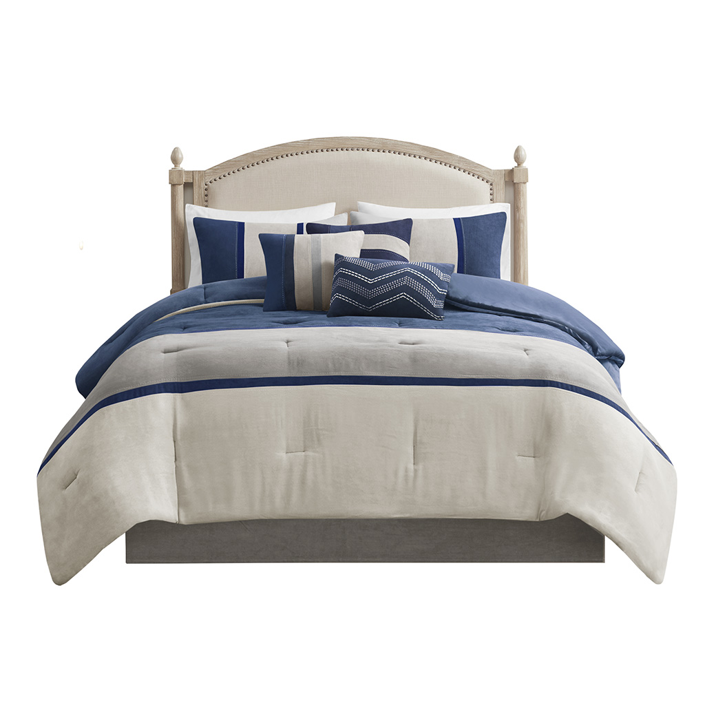 Palisades 7 Piece Faux Suede Comforter Set