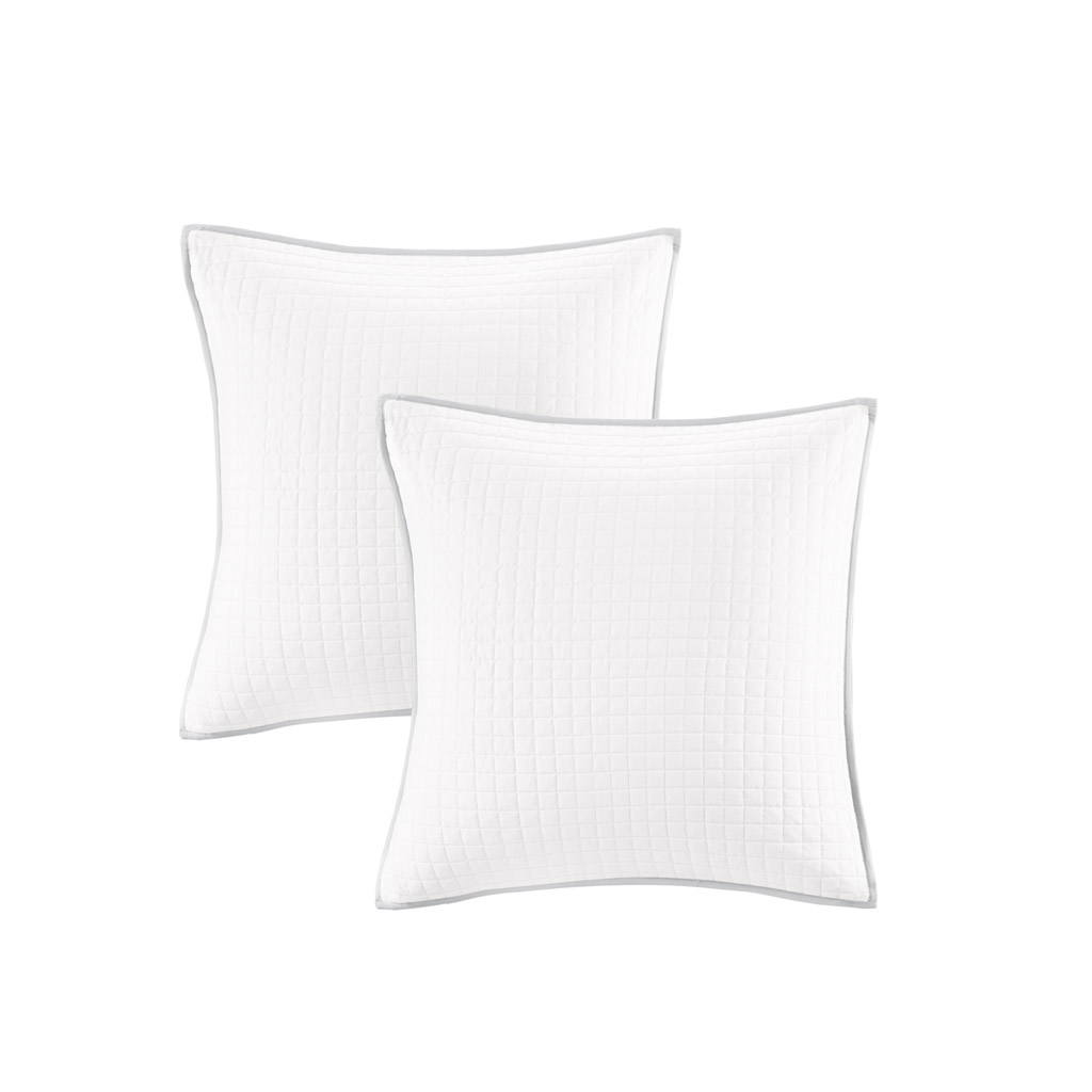 Brooklyn Cotton Jacquard Duvet Cover Set with Euro Shams and Throw Pillows