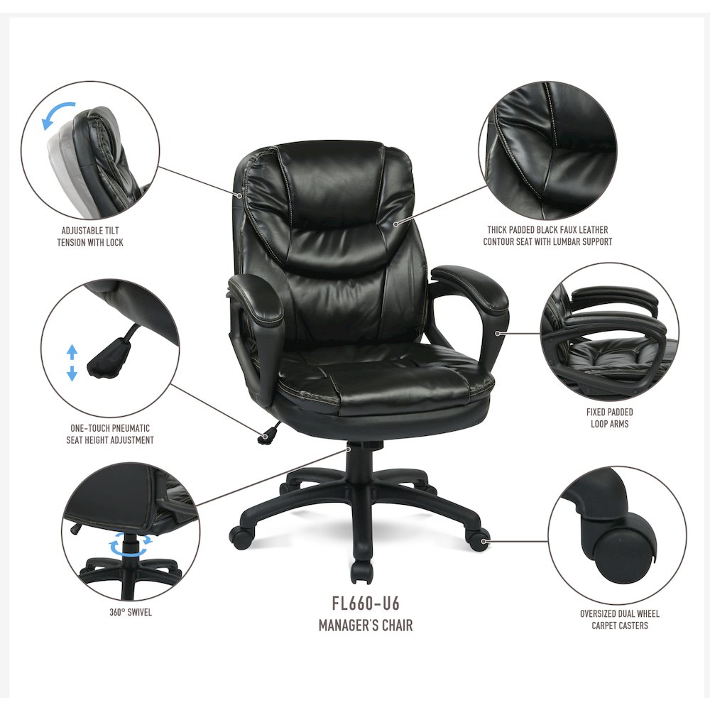 Faux Leather Managers Chair