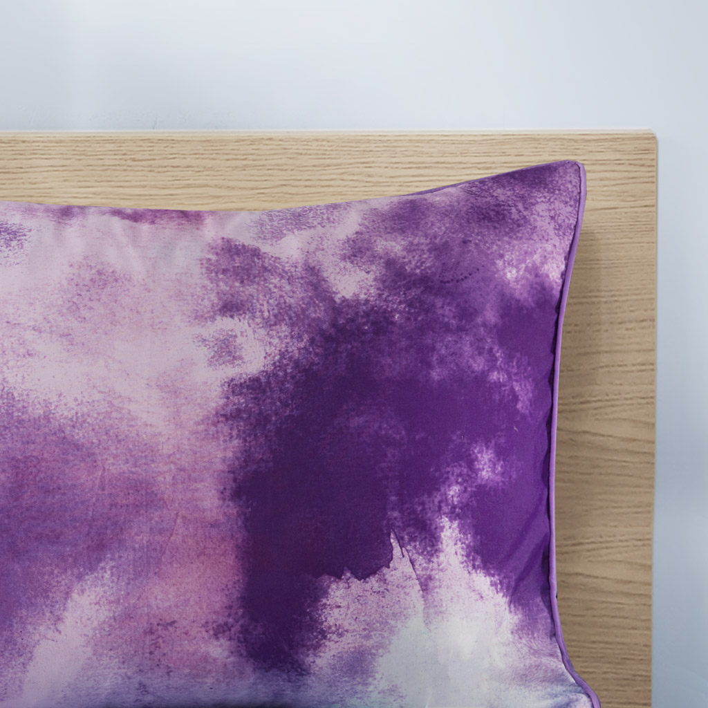 Cassiopeia Watercolor Tie Dye Printed Duvet Cover Set with Throw Pillow