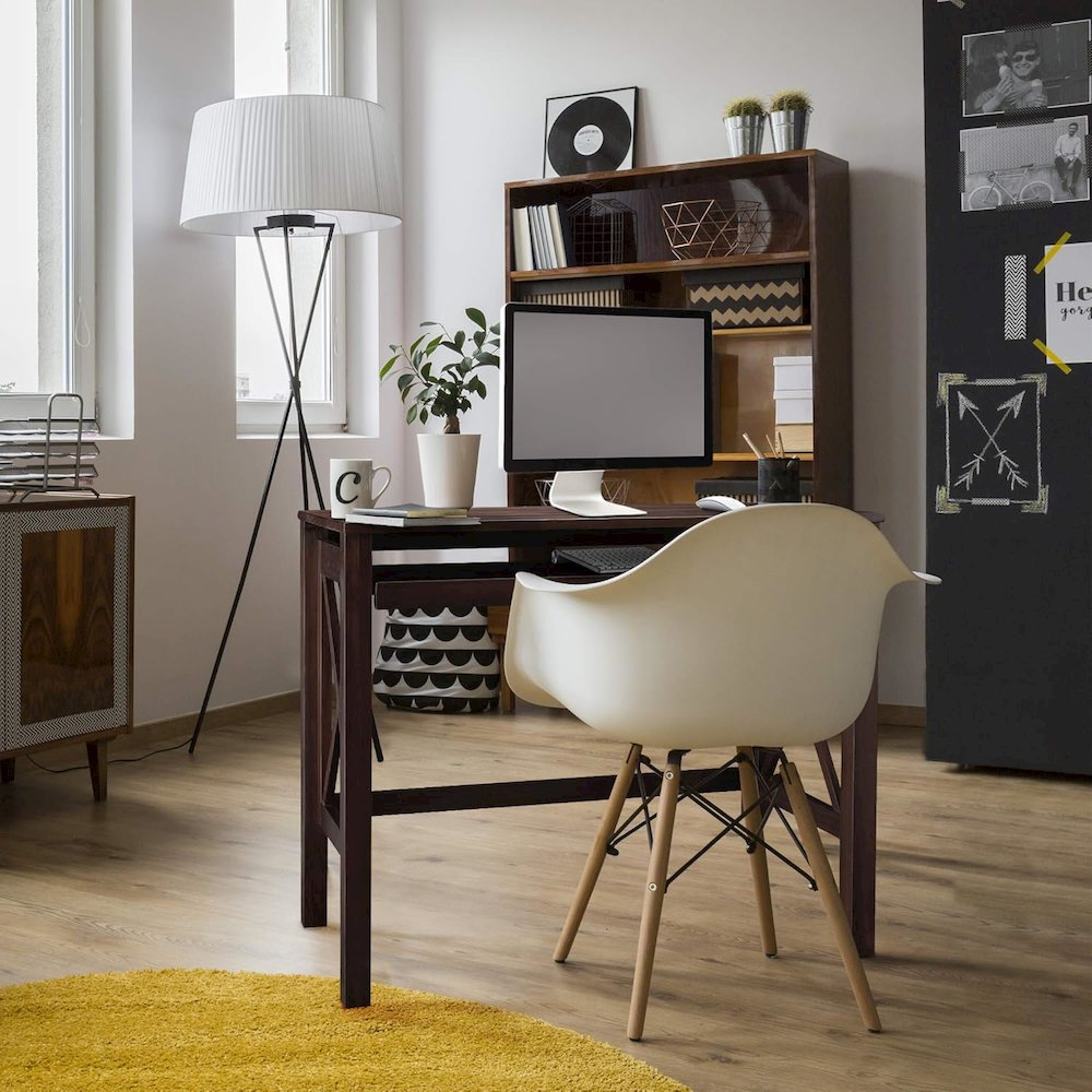 Montego Folding Desk with Pull-Out-Espresso