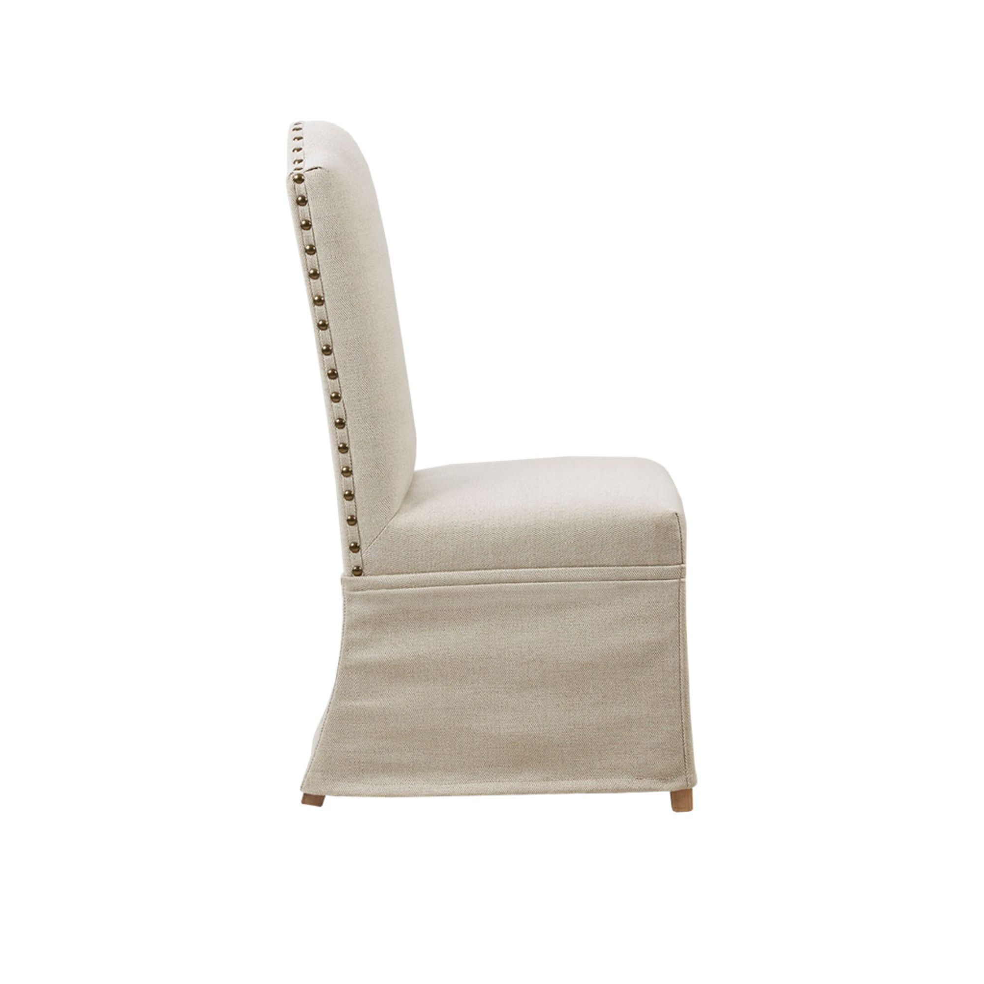Foster Set of 2 High Back Dining Chairs with Skirts