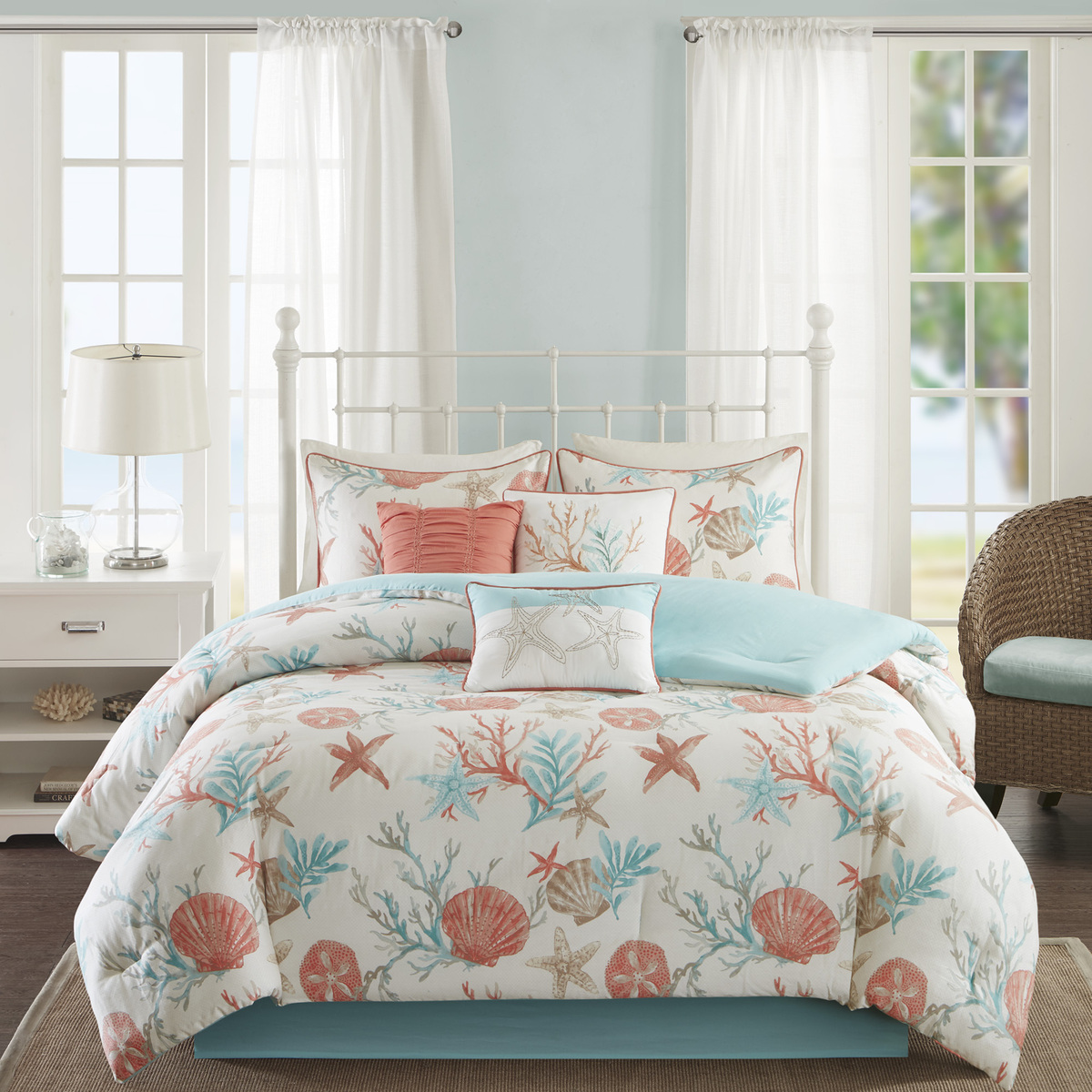 Pebble Beach 7 Piece Cotton Sateen Comforter Set
