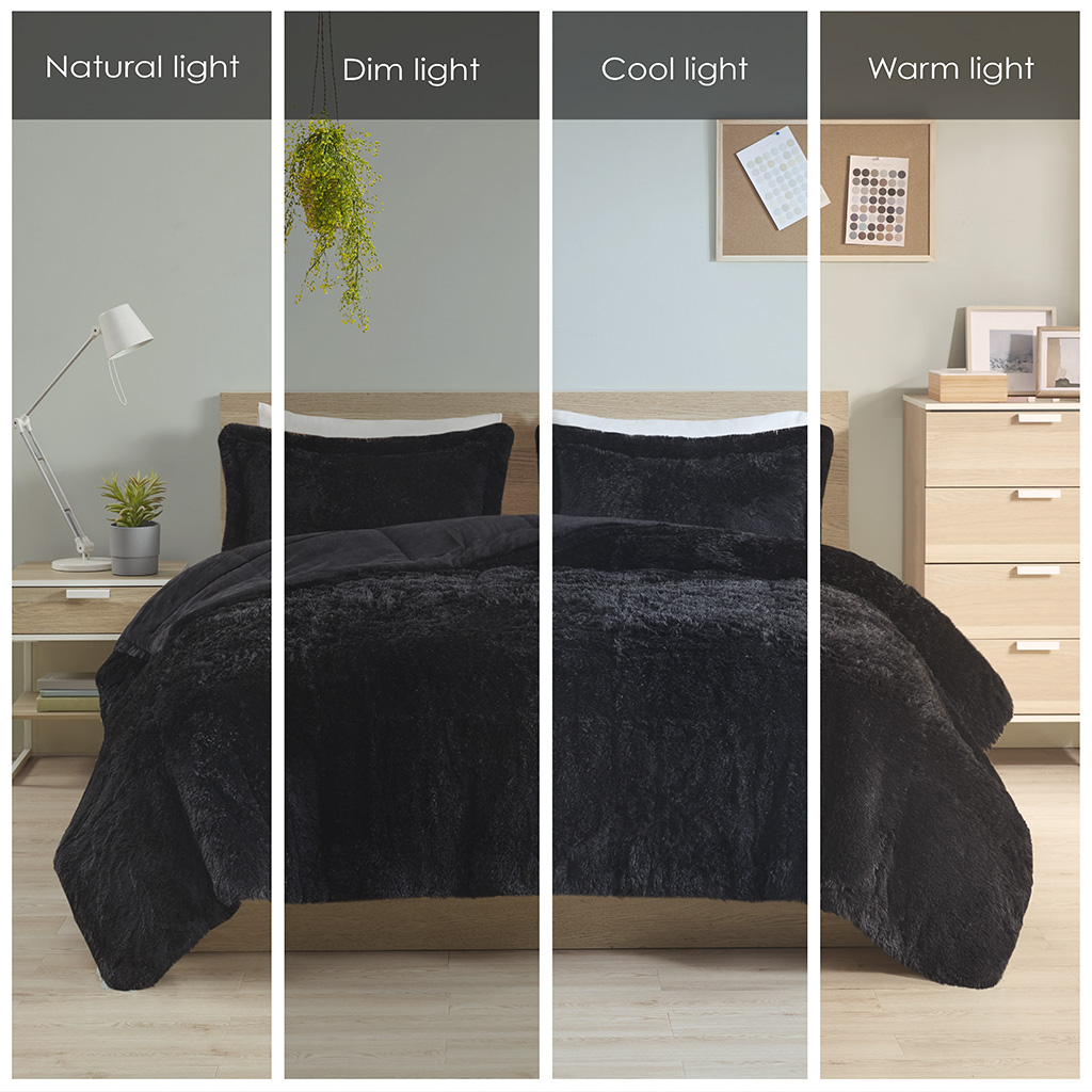 Malea Shaggy Faux Fur Comforter Mini Set