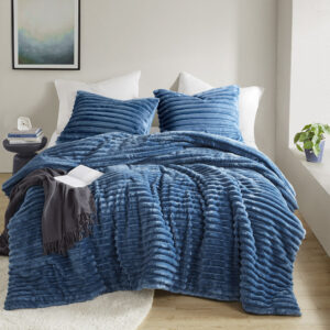 Avril Fluffy Ribbed Plush Comforter Set from Intelligent Design in  Blue. Avril Fluffy Ribbed Plush Comforter Set from Intelligent Design in  Blue. Avril Fluffy Ribbed Plush Comforter Set from Intelligent Design in  Blue. Avril Fluffy Ribbed Plush Comforter Set from Intelligent Design in  Blue. Avril Fluffy Ribbed Plush Comforter Set from Intelligent Design in  Blue.