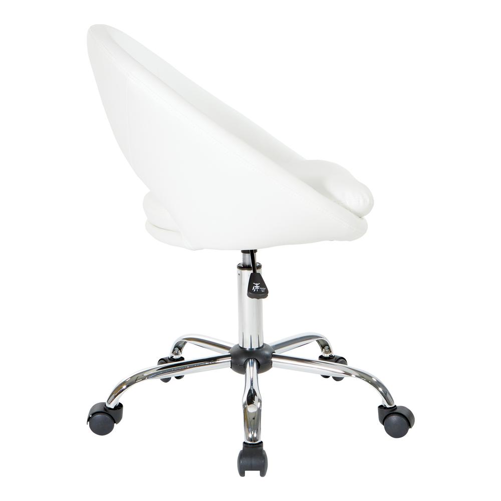 Milo Height Adjustable Home Office Chair in Durable White Faux Leather