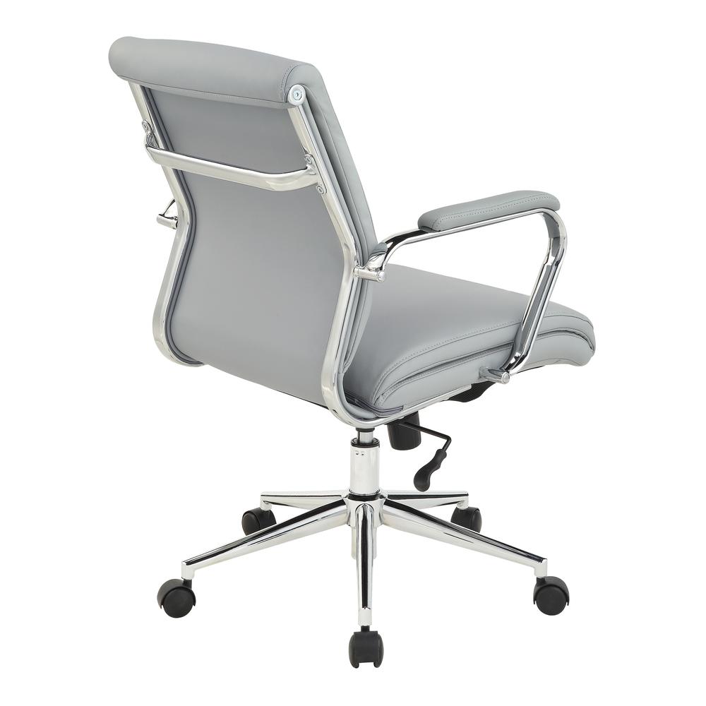 Mid Back Manager’s Chair with Dillon Steel Antimicrobial Fabric and Chrome Base