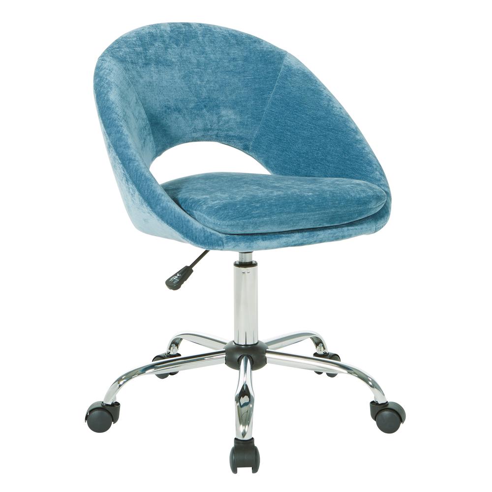 Milo Height Adjustable Home Office Chair in Durable Micro-Fiber Royal Velvet