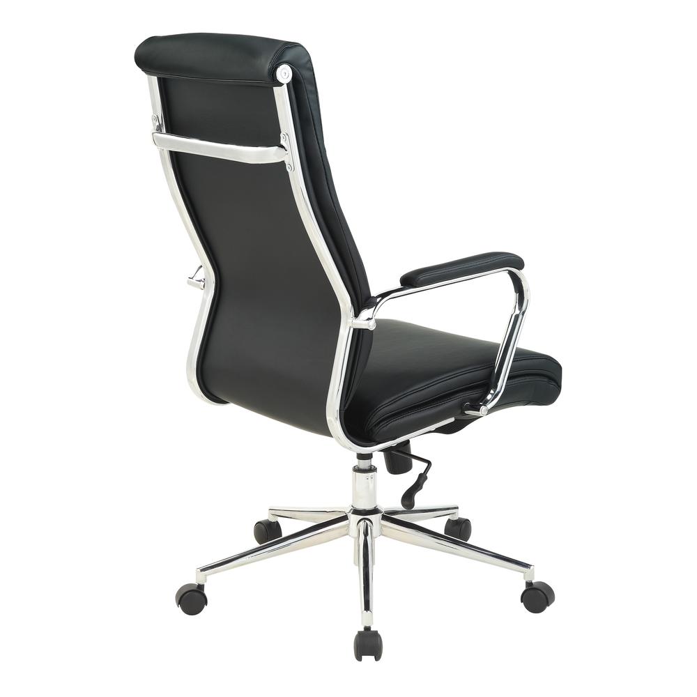 High Back Manager’s Chair with Dillon Black Antimicrobial Fabric and Chrome Base