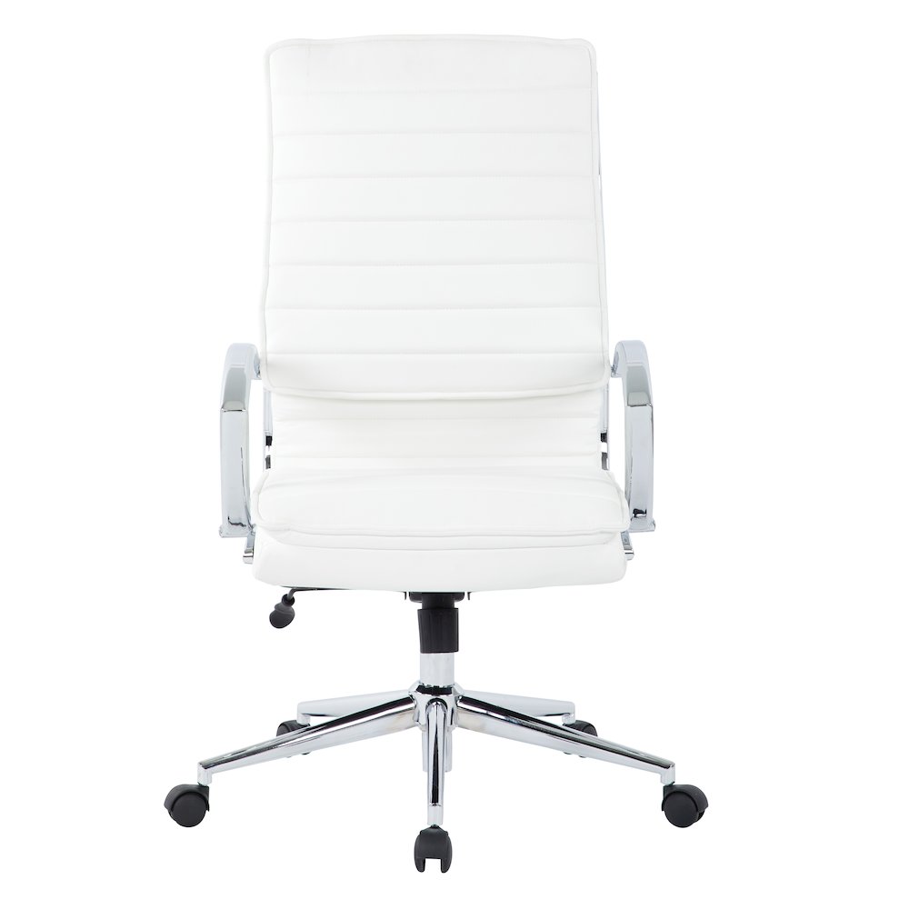 High Back Manager’s Faux Leather Chair with Chrome Base