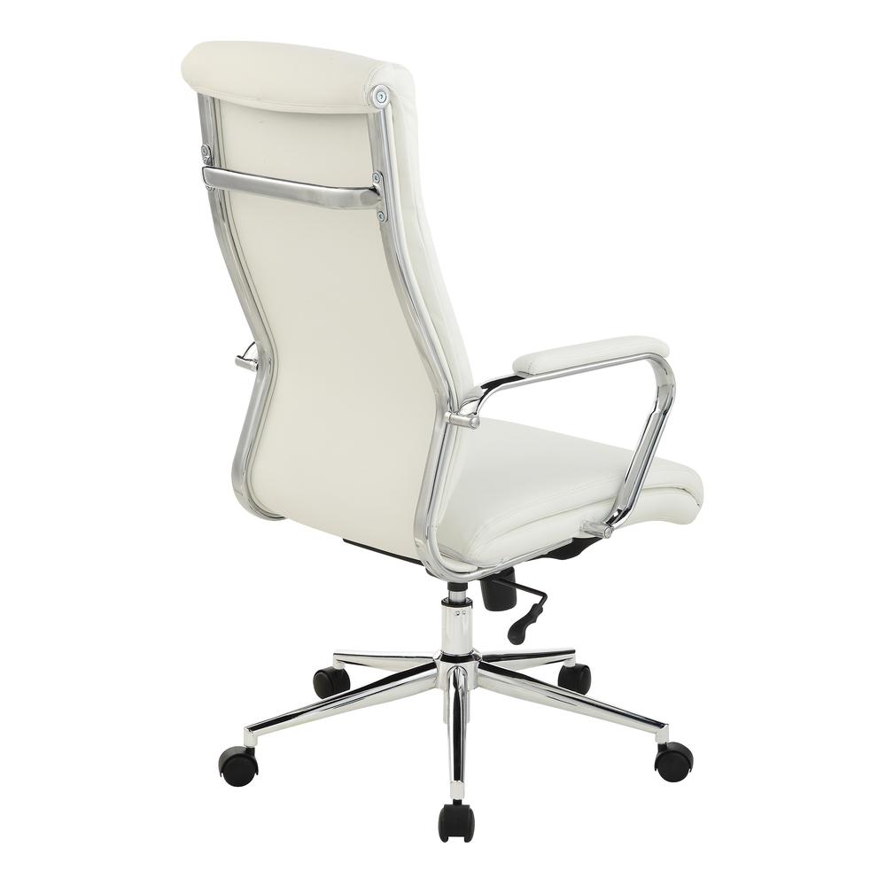 High Back Manager’s Chair with Dillon Snow Antimicrobial Fabric and Chrome Base
