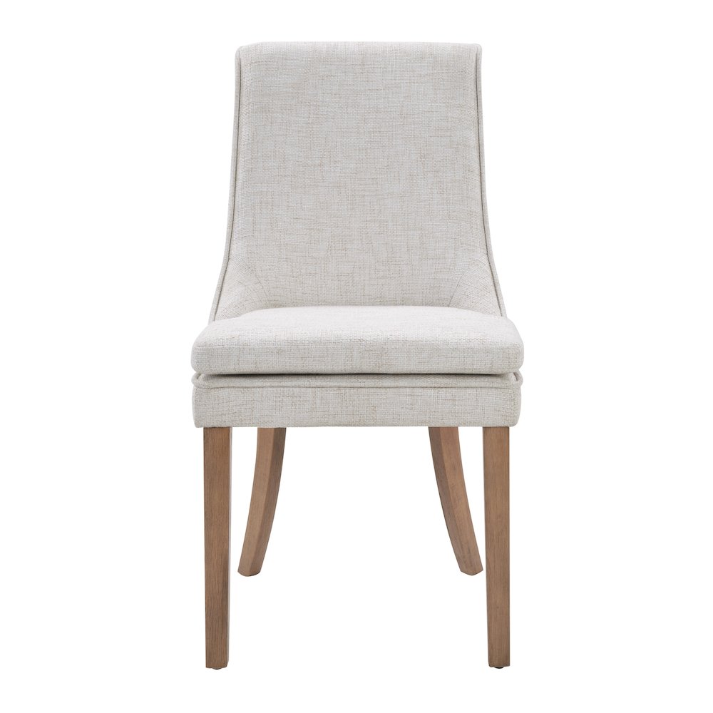 Genna Dining Chair in Linen Fabric with Oak Finished legs.