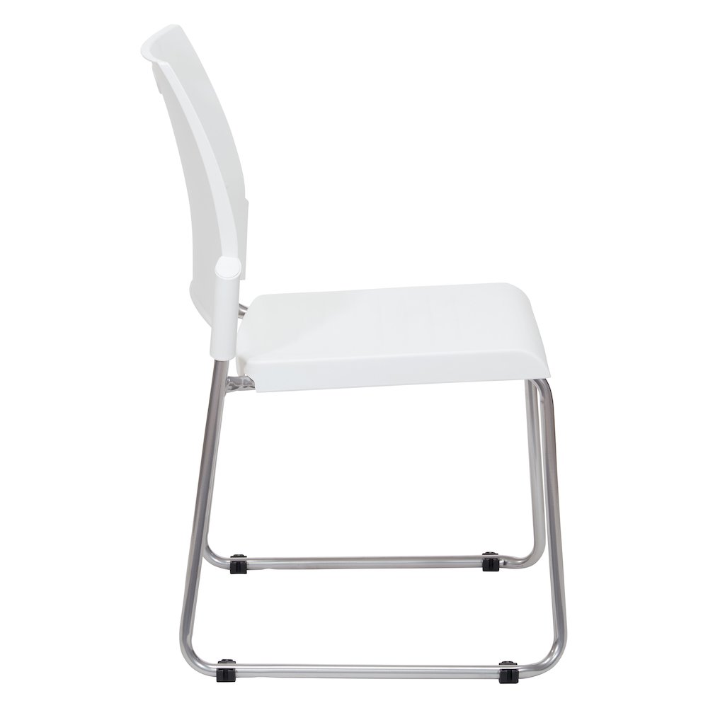 Stacking and Ganging Chairs with White Plastic Seat and Back 2 Pack