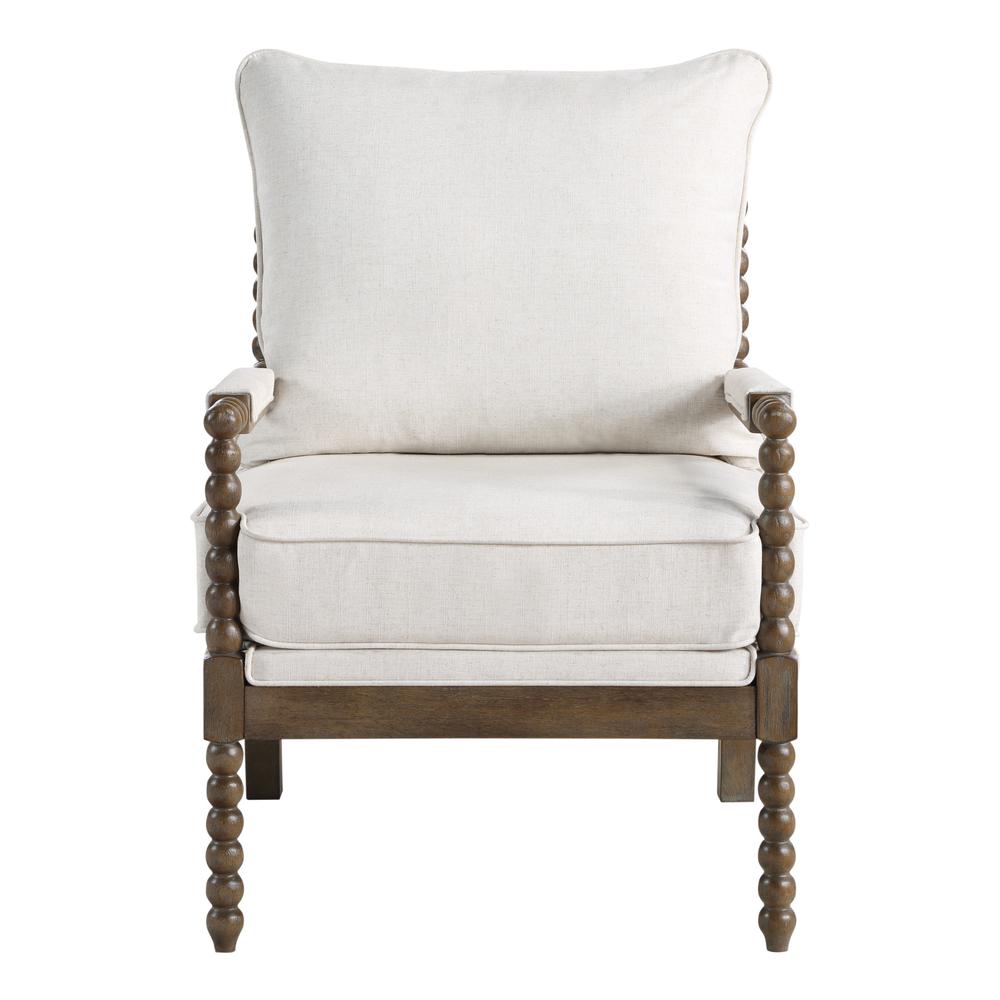 Fletcher Spindle Chair in Linen Fabric with Brush Charcoal Finish