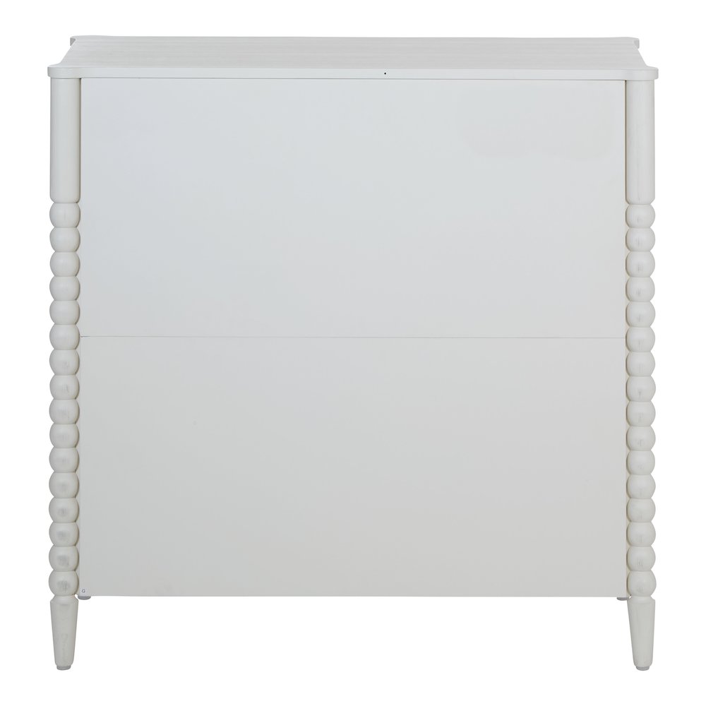 Spindle 3-Drawer Chest in Sandcastle Antique White Finish