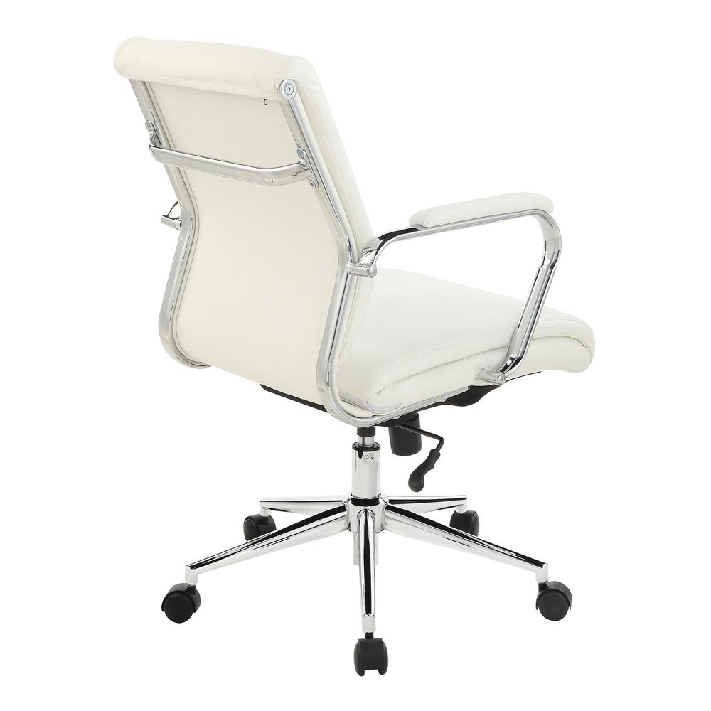Mid Back Manager’s Chair with Dillon Snow Antimicrobial Fabric and Chrome Base