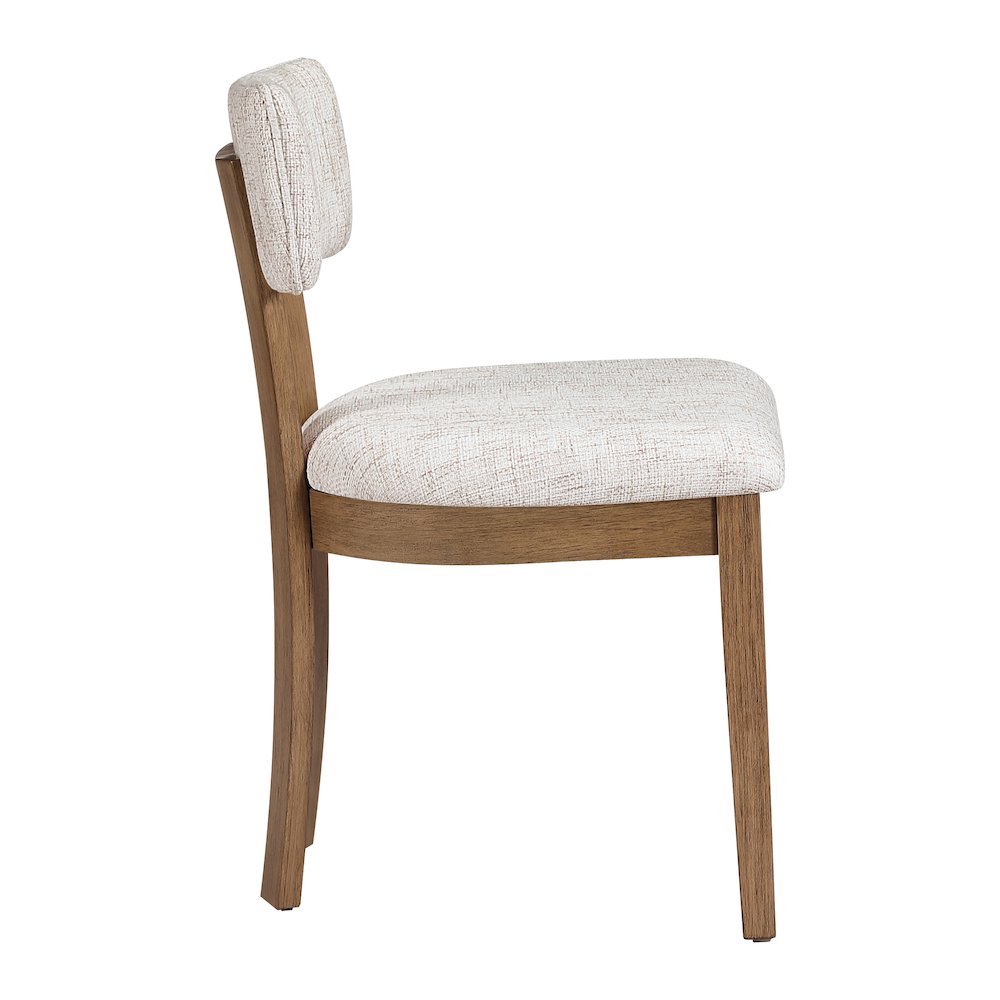 Hanson Dining Chair with Linen Fabric and Medium Oak Wood