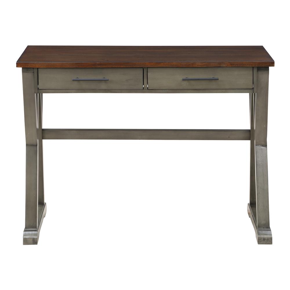 Jericho Rustic Writing Desk w/ Drawers in Slate Grey Finish