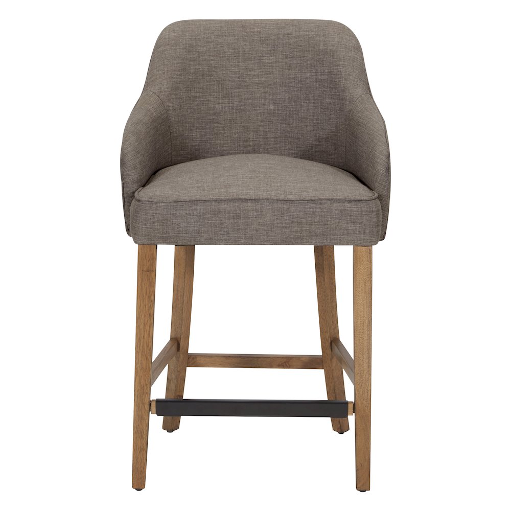 Paloma 26″ Counter Stool in Cement Fabric Fabric with Medium Oak Legs 2-Pack