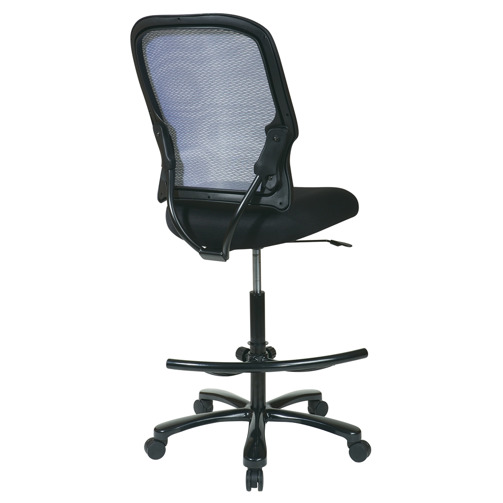 Big Man’s Dark AirGrid® Back with Black Mesh Seat Double Layer Seat Drafting Chair