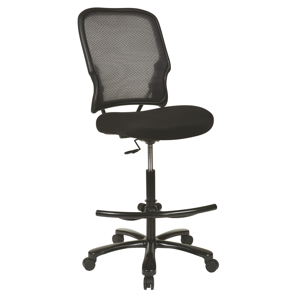 Big Man’s Dark AirGrid® Back with Black Mesh Seat Double Layer Seat Drafting Chair