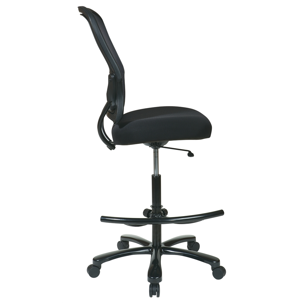 Big Man’s Dark AirGrid® Back with Black Mesh Seat Double Layer Seat Drafting Chair