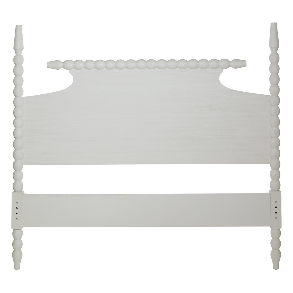 Spindle King Bed Headboard in Sandcastle Antique White Finish