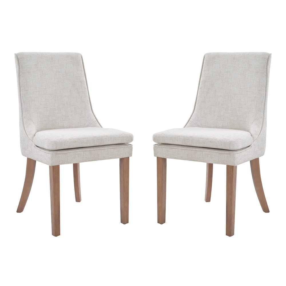 Genna Dining Chair in Linen Fabric with Oak Finished legs.