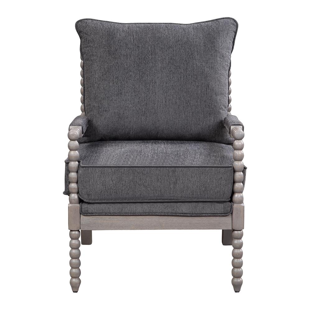 Abbott Chair in Charcoal Fabric with Brushed Grey Base K/D
