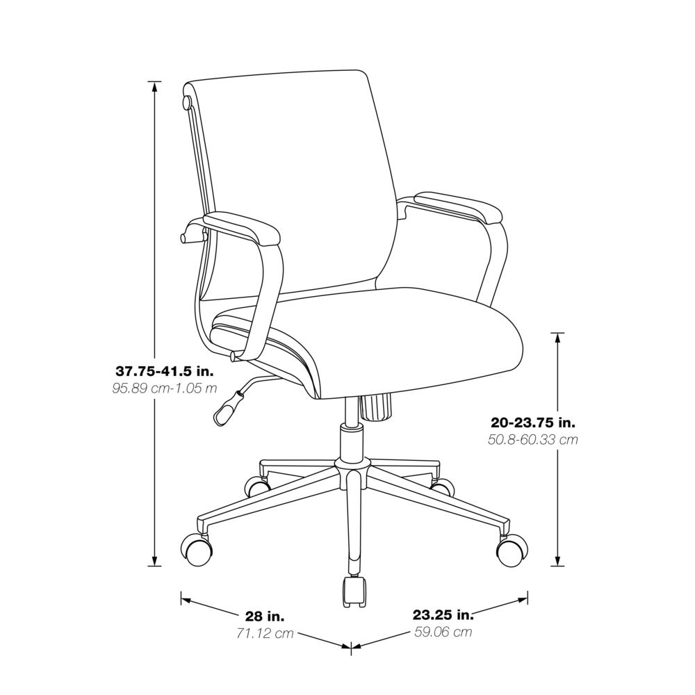 Mid Back Manager’s Chair with Dillon Blue Antimicrobial Fabric and Chrome Base