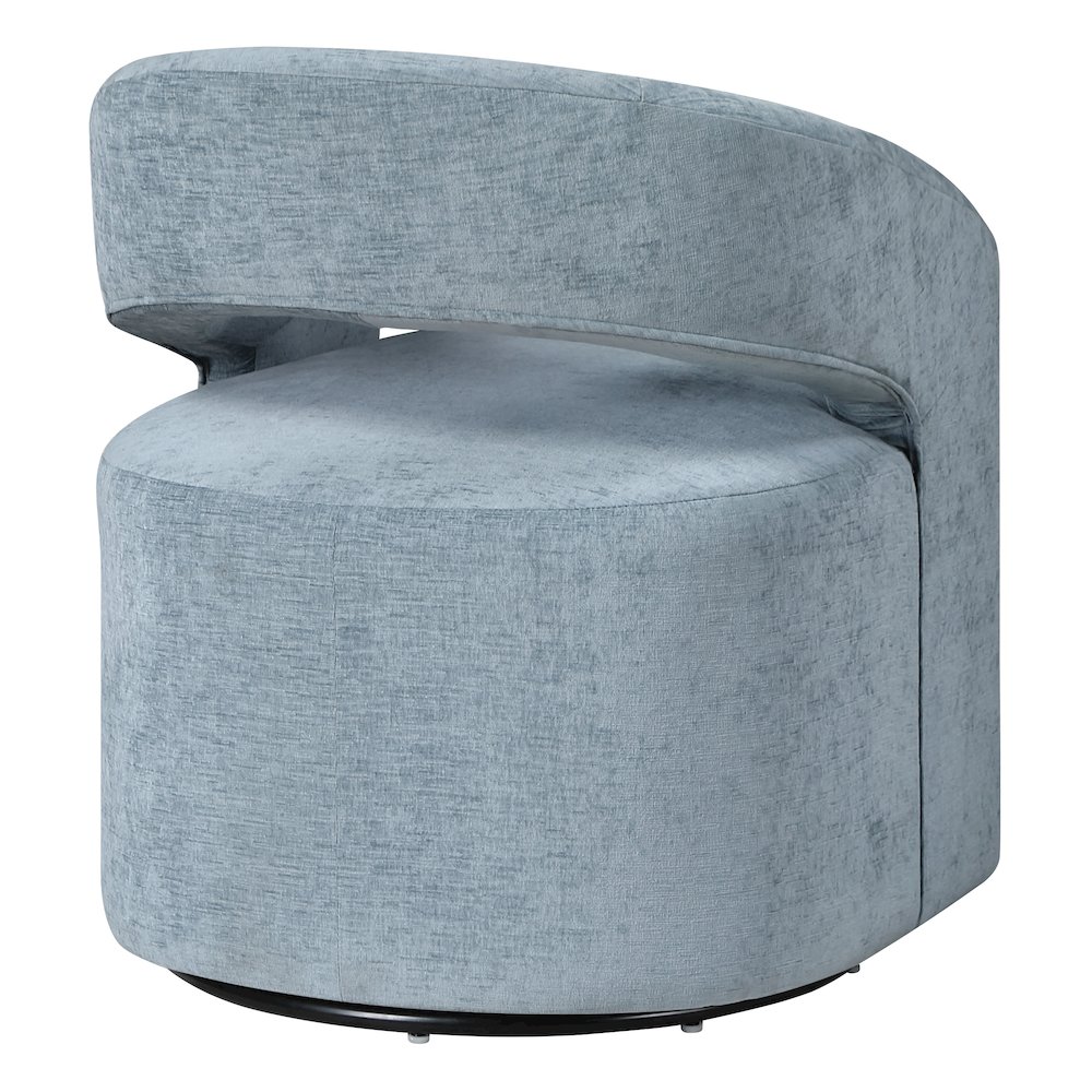 Devin Swivel Chair in Sky Blue Fabric