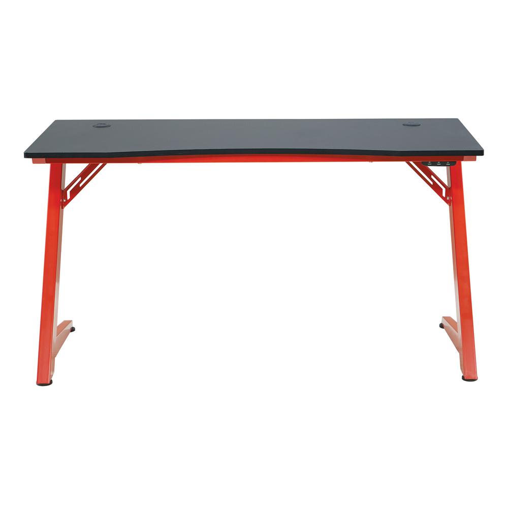Beta Battlestation Gaming Desk with Black Carbon Top and Matt Red Legs