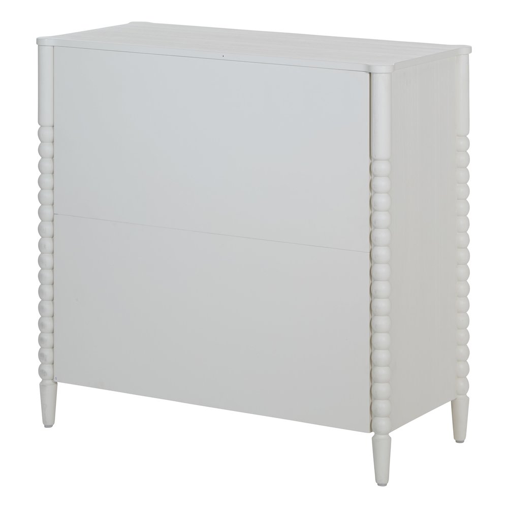 Spindle 3-Drawer Chest in Sandcastle Antique White Finish