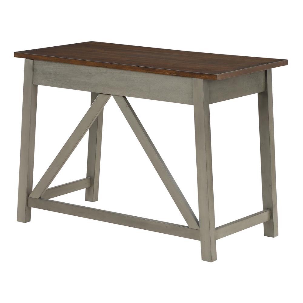 Milford Rustic Writing Desk w/ Drawers in Slate Grey Finish